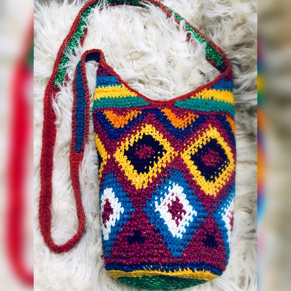 Boho woven hippy sack